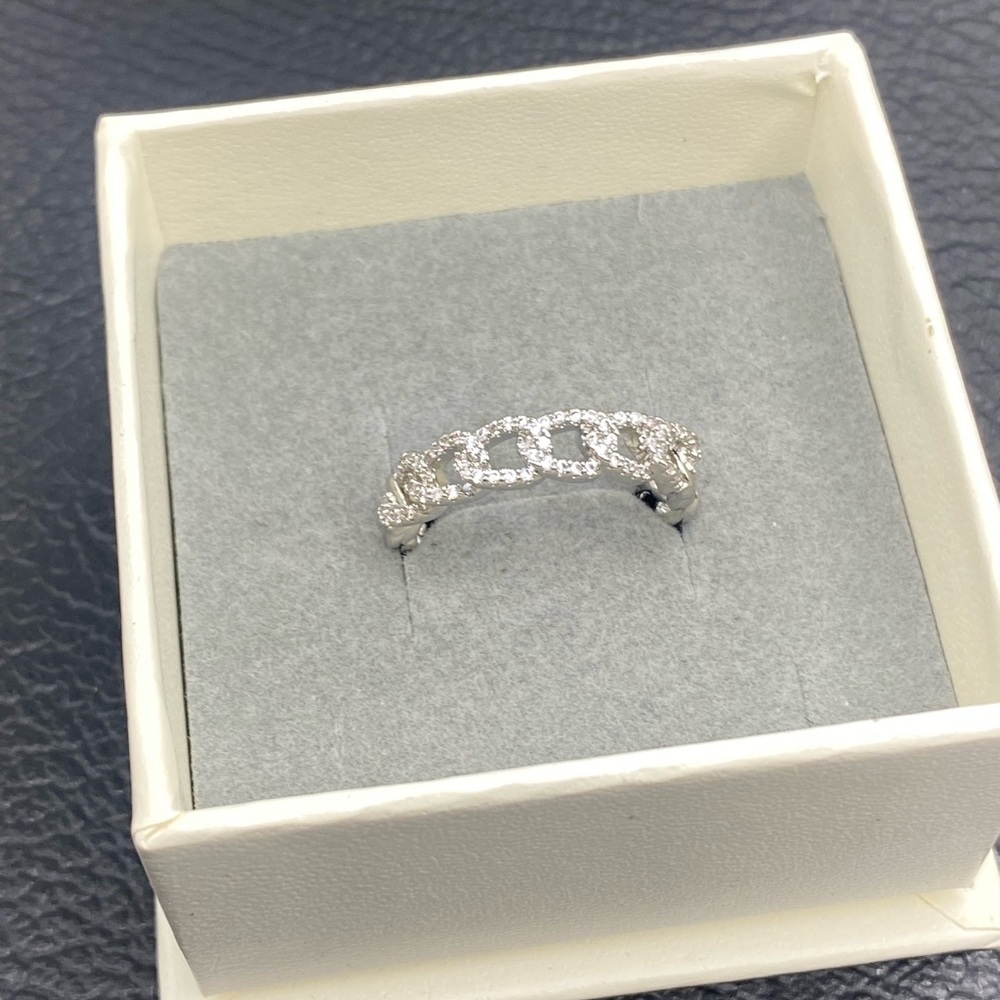 Pave CZ Cuban Link Ring - Picture 8 of 14